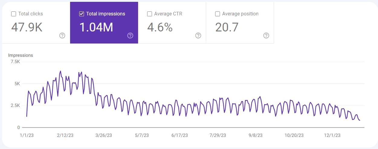 The Developer Space – Google Search Performance Report 2023