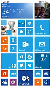 Windows Phone 8.1 Start Screen