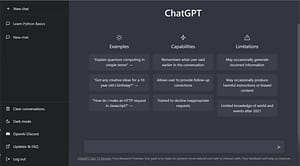 ChatGPT landing page