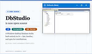 DbStudio open source database studio for PostgreSQL and SQL Server built in C#