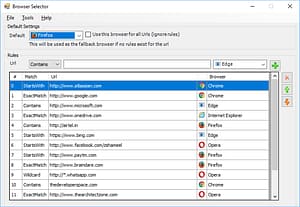 Browser Selector Main Window