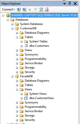 FacadeDB ObjectExplorer