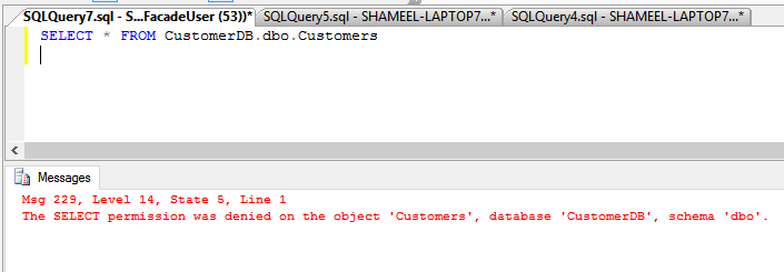 FacadeDB Select Underlying Table