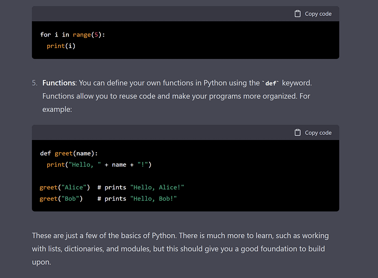 Learn Python with ChatGPT