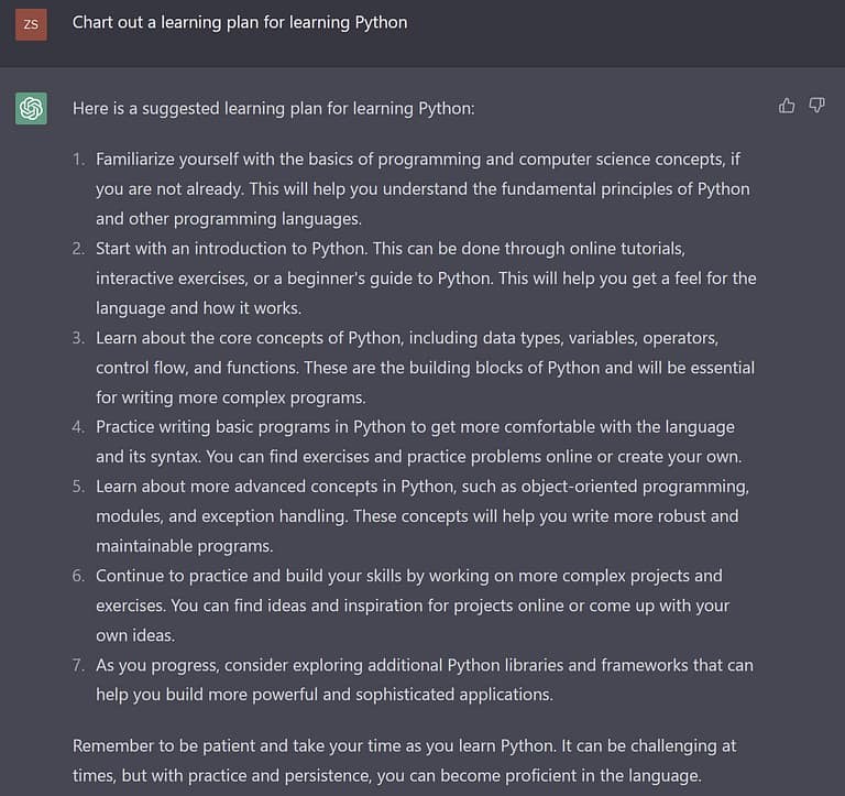 Learn Python with ChatGPT